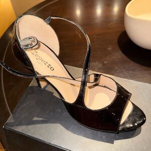 Repetto Black Patent Strappy Heels